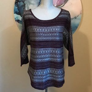 New York & Co Dark Purple Sparkly Sweater - Size L